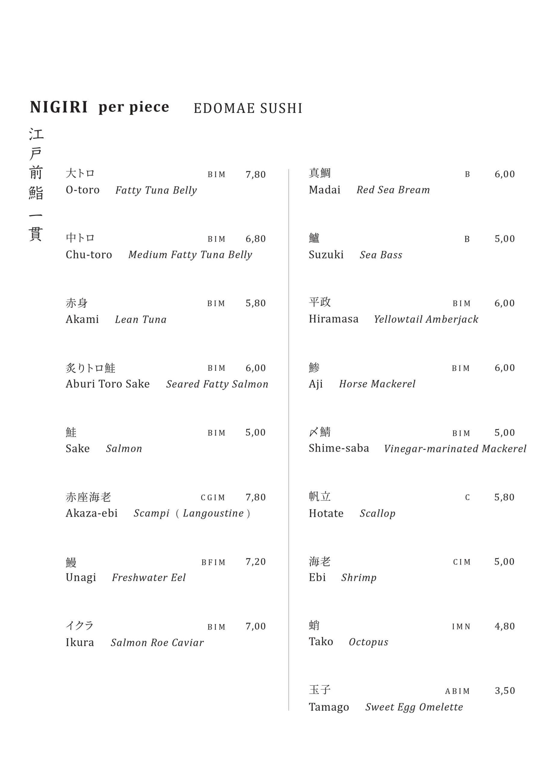 NIGIRI per piece