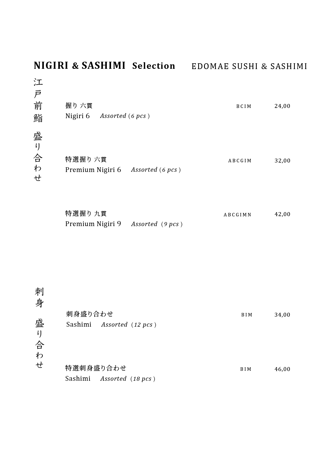 Edomae Sushi & Sashimi Selection