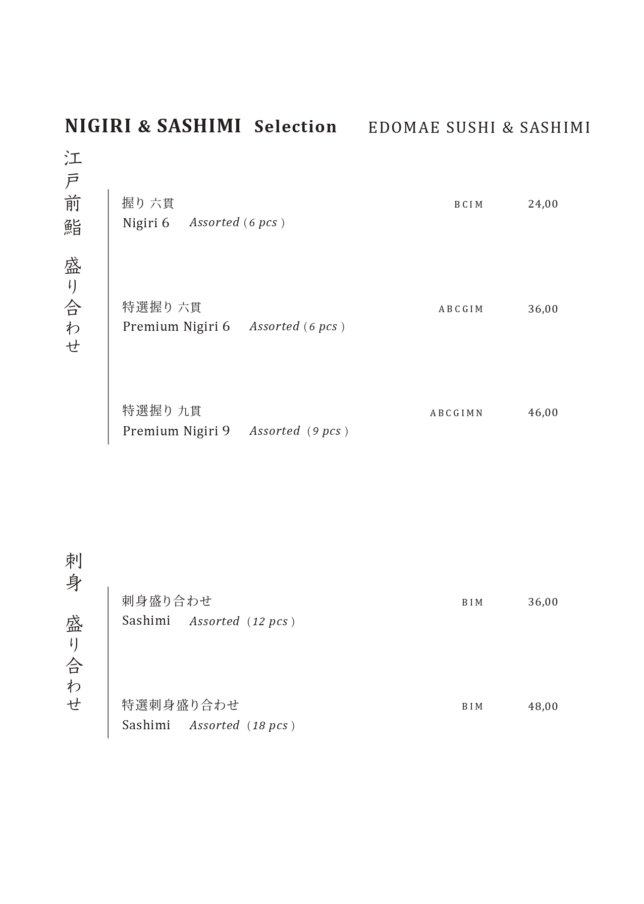 Edomae Sushi & Sashimi Selection